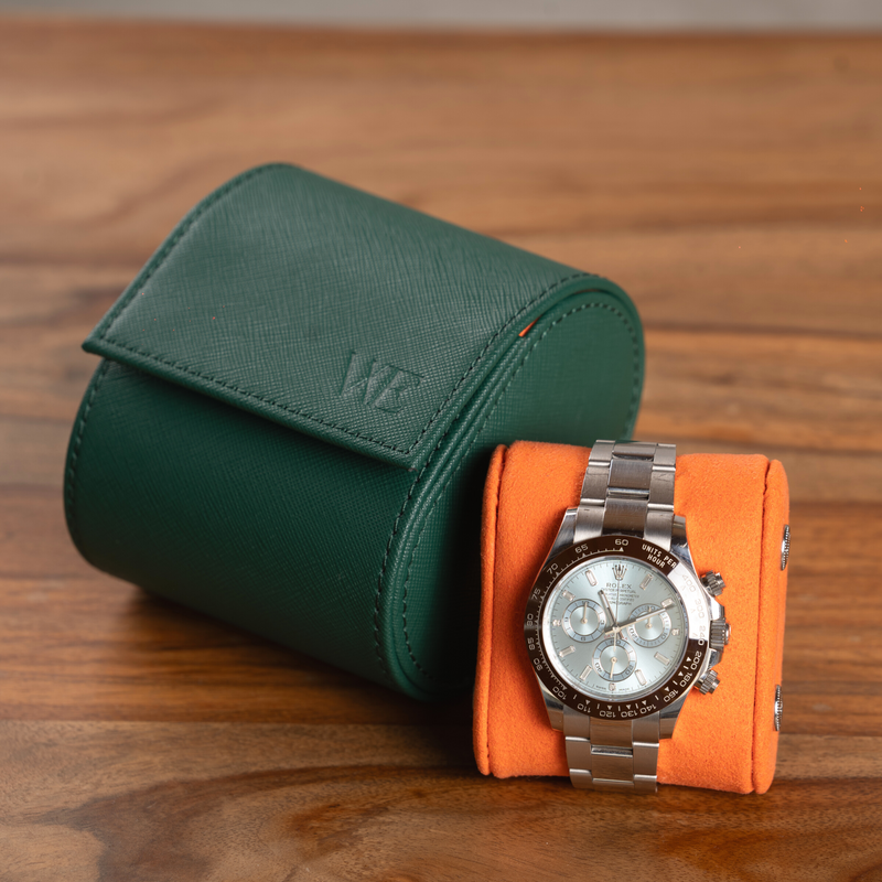 Green Saffiano Watch Roll - One Watch