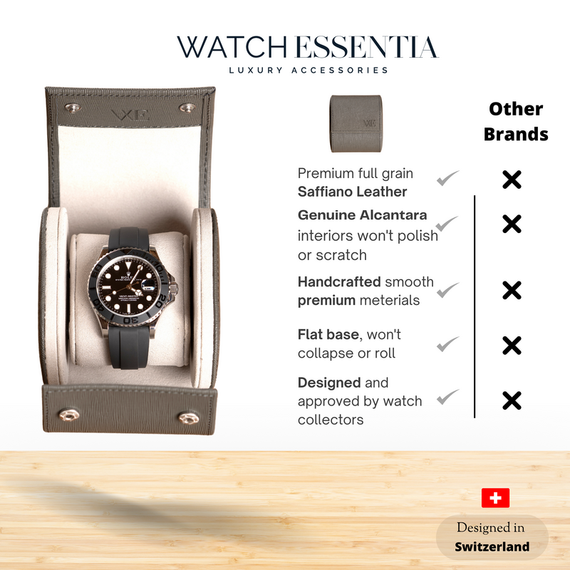Black Saffiano Watch Roll - One Watch