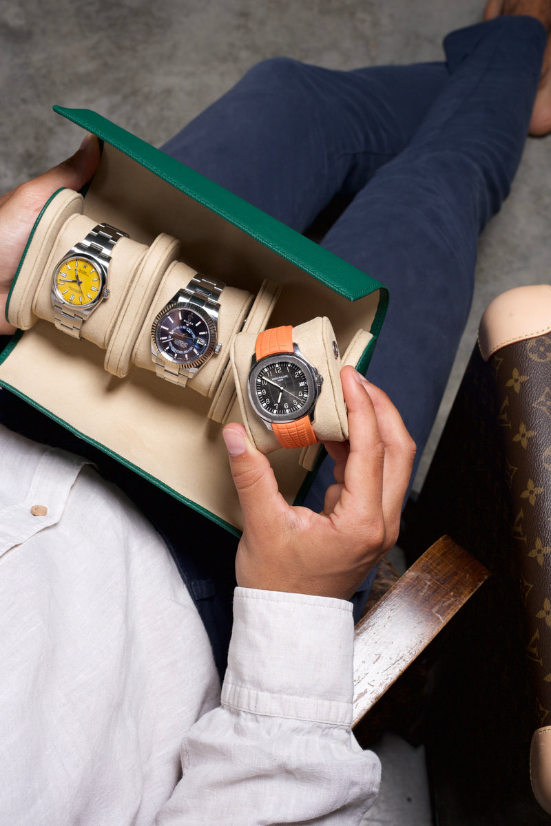 Brown Saffiano Watch Roll - Three watches – WATCH ESSENTIA